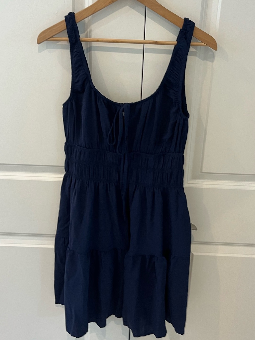 Cupshe women’s small NWT casual navy blue sleeveless dress with tie neckline - Picture 2 of 9